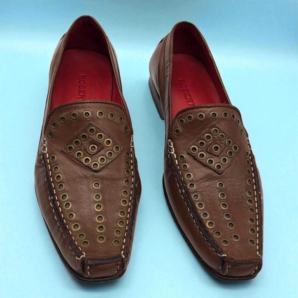 ROBERT ZUR Saddle Brown Sz 7M True Glove Leather Driving Loafer Slip On Moccasin